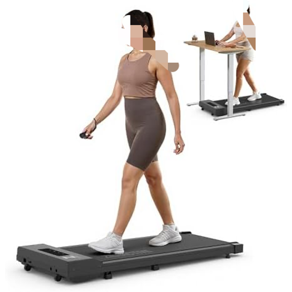 Walking Pad Under Desk Treadmill, Ultra Slim Portable Walking Machine for Home Office, Installation-Free Mini Treadmill with Remote Control & LED Display, Quiet Walkingpad for Small Space