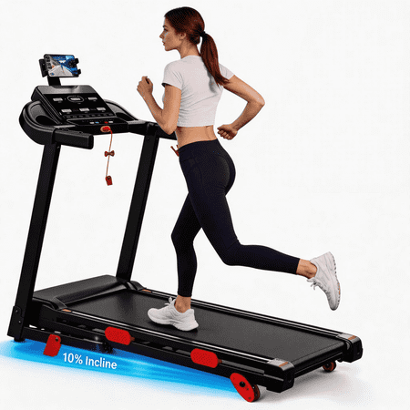 Walking Pad with Handle Bar, 2026 Upgrade Portable Small Treadmill with Handles for Home Small, 3.75HP Running Machine Walking Pad Treadmill with Incline, 0.6-9MPH, 350LBS