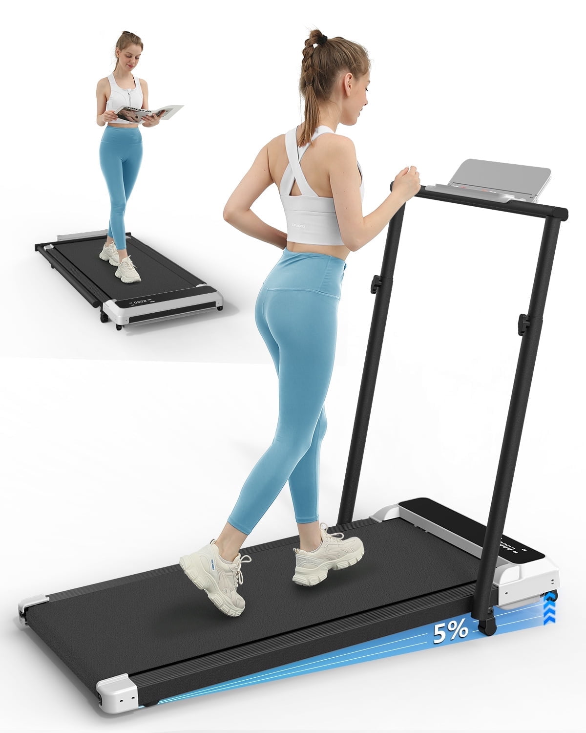 JURITS Portable Walking Pad Treadmill with 2.5HP Motor, LED JURITS Portable Walking Pad Treadmill with 2.5HP Motor, LED