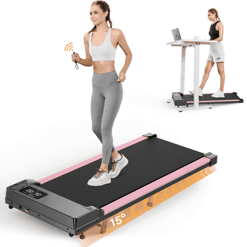 Walking Pad with Incline,2.5 HP Under Desk Treadmill Small with LED Display &Remote Control,4 in 1 Incline Walking Pad 300 Lbs Portable Treadmill for Home Office