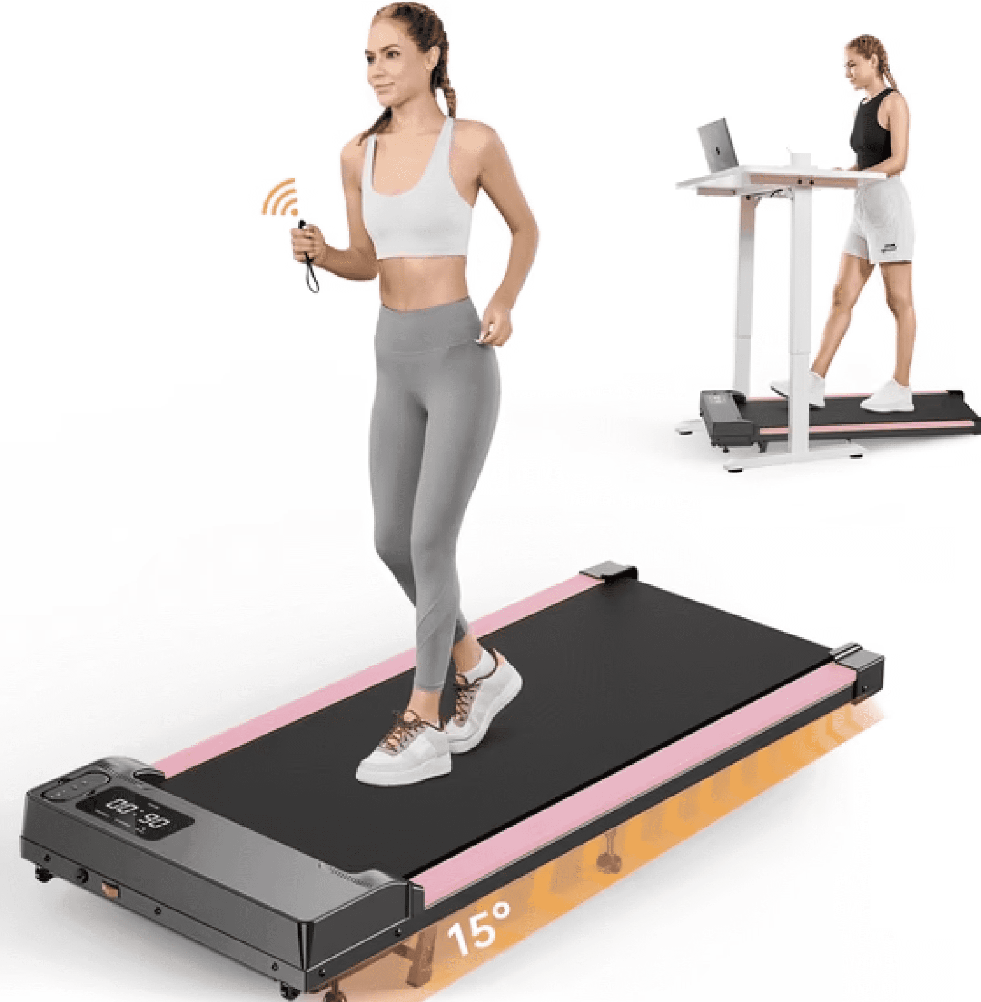 Walmart Black Friday Deals 2025 Patbrela Walking Pad with 15° Incline, 2.5 HP Under Desk Treadmill, LED Display, 300 Lbs Capacity