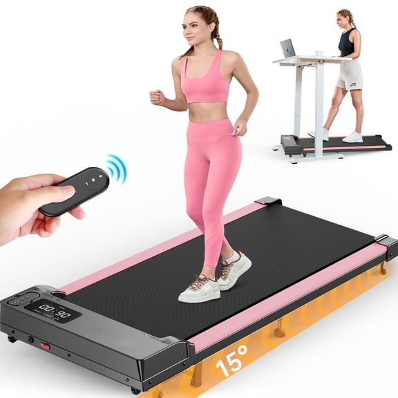 Walking Pad with Incline,2.5 HP Under Desk Treadmill Small with LED Display &Remote Control,4 in 1 Incline Walking Pad 300 Lbs Portable Treadmill for Home Office