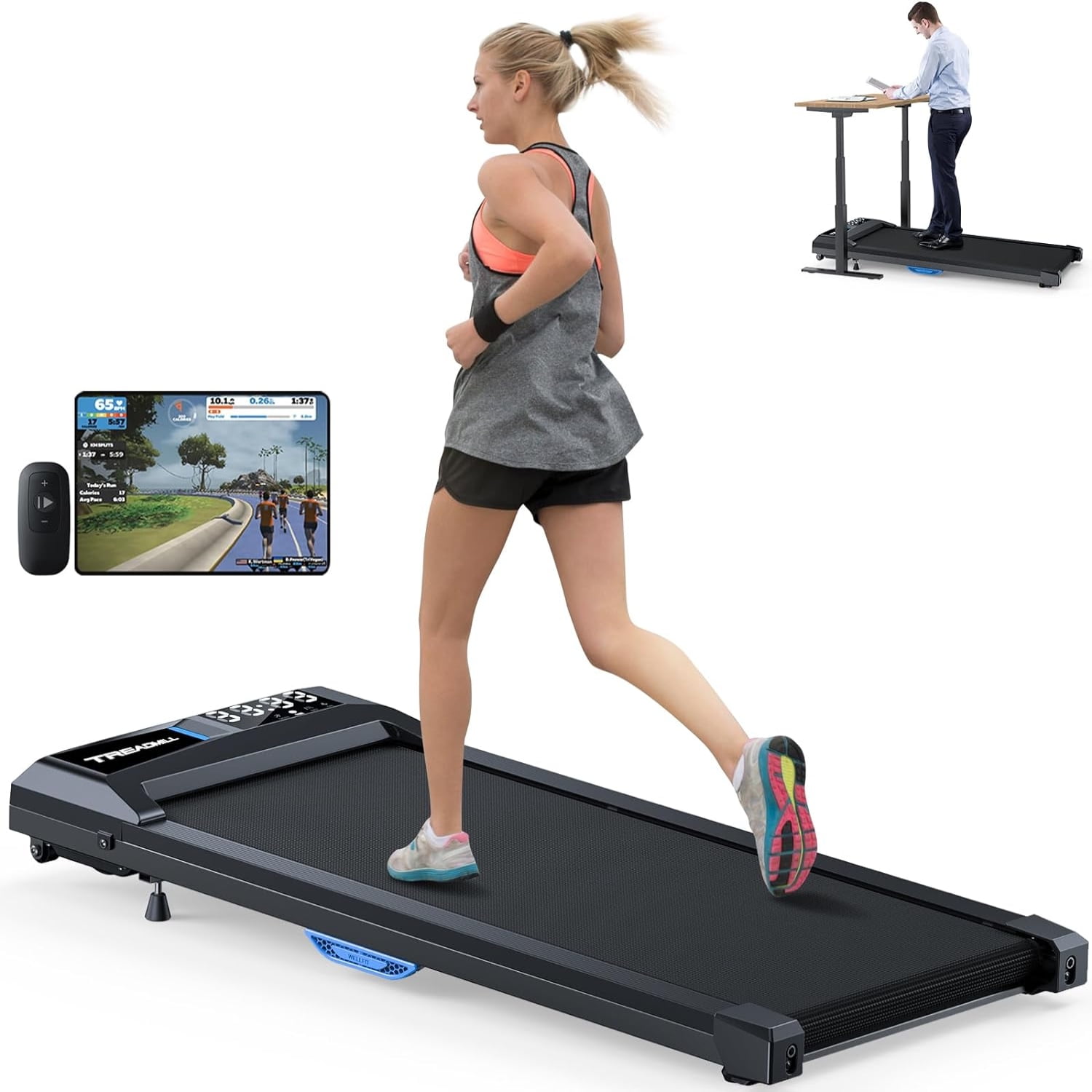 Walking Pad with Incline Walking Pad Treadmill 300lb Capacity [Voice