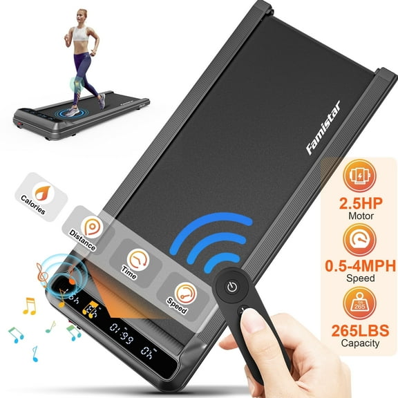 Walking Pad Treadmill 2 in 1, Portable Desk treadmill for home/Office with 265LB Capacity, Walking Jogging Machine w/ Remote Control, Large Walking Area,LCD Display, 2.5HP Ultra-Quiet