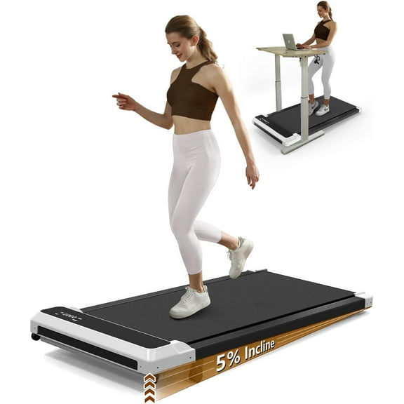 Walking Pad Treadmill, 2.5 HP 3-in-1 Portable Under Desk Treadmill with Incline, 265 LBS Capacity for Home Office Walking and Jogging, Includes Remote Control and Display
