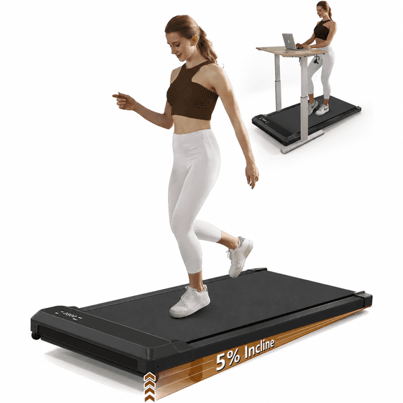 Walking Pad Treadmill, 2.5 HP 3-in-1 Portable Under Desk Treadmill with Incline, 265 LBS Capacity for Home Office Walking and Jogging, Includes Remote Control and Display
