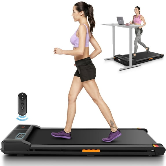 Walking Pad Treadmill Under Desk,2.5HP Portable Mini Treadmill for Home/Office, Walking Jogging Machine with 300 lbs Weight Capacity, Remote Control, LED Display, Double shock absorption
