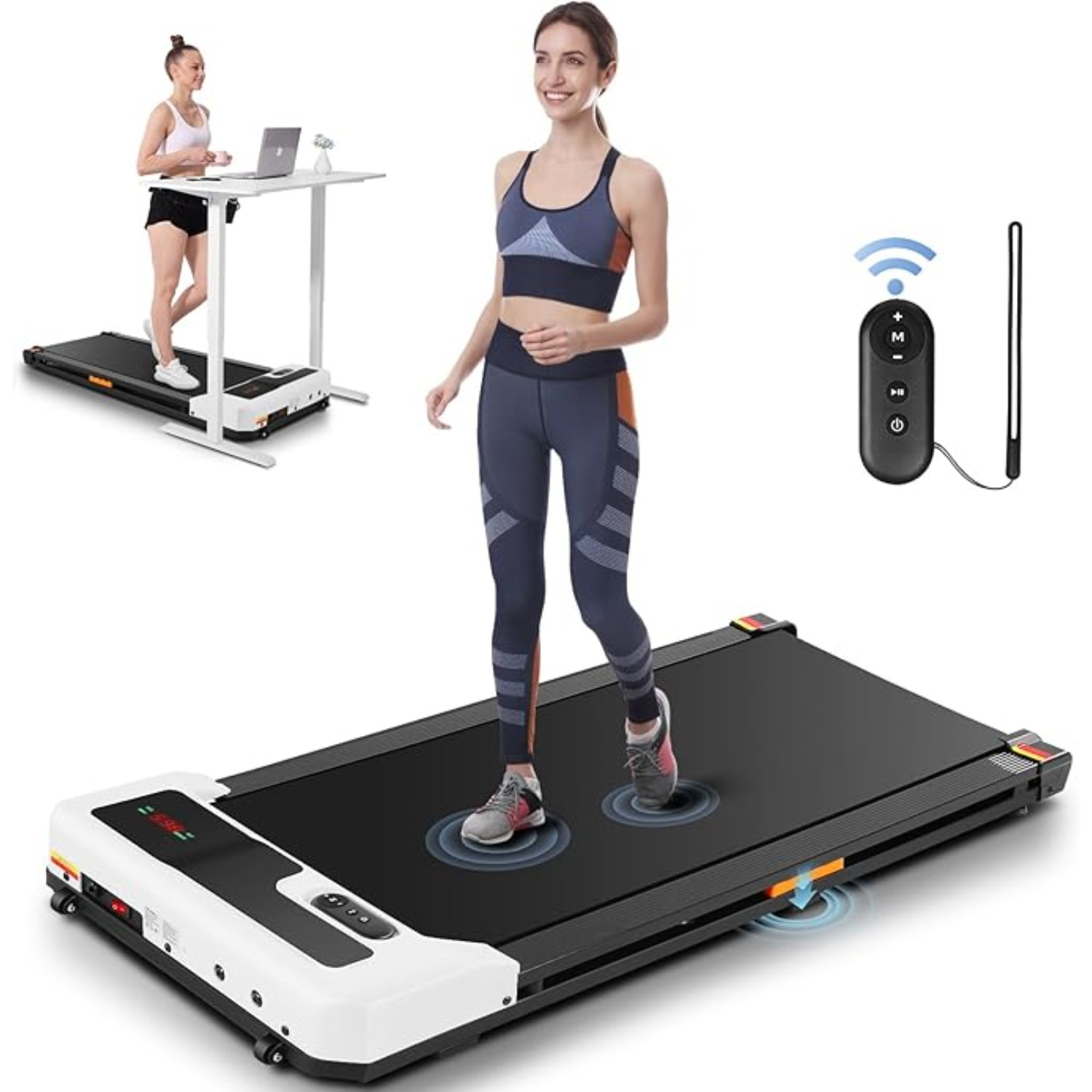 Walking Pad Upgrade Smart Under Desk Treadmill, 2.5HP Small Quiet