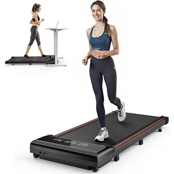 Walking Pad Treadmill 2.5Hp, Ultra-Quiet with Remote Control-Under Desk Treadmill 2 in 1 Walking and Jogging with Remote Control  Display(Black