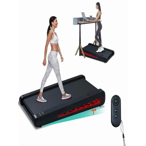 Walking Pad Treadmill, 7 Incline Walking Pads Under Desk 330lb Capacity, 2.55HP Portable Treadmills for Home, Compact Treadmill Small Running Pad