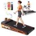 thumbnail image 1 of Walking Pad with 12-Level Auto Incline, 4 MPH Under Desk Treadmill, 2.5HP Motor, 16% Incline, APP & LED Display, 300 LBS Capacity for Home Office, Orange, 1 of 8