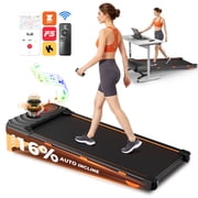 Walking Pad with 12-Level Auto Incline, Under Desk Treadmill for Home Office, 2.5HP Peak Motor, APP & LED Display, 0.6-4 MPH, 300 LBS Capacity
