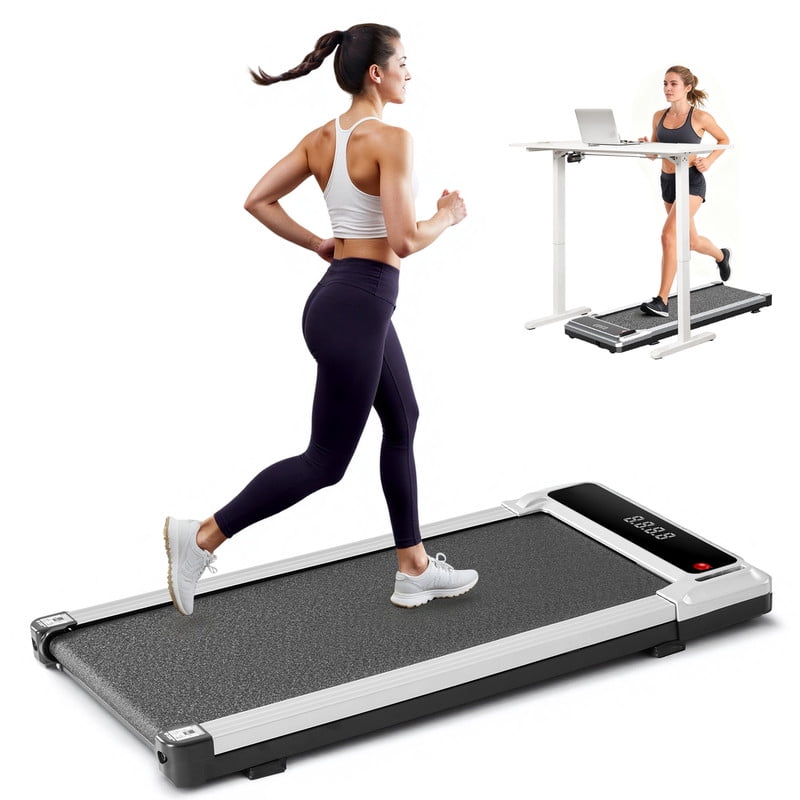 Walking Pad Treadmill – Compact & Portable Walking Pad, Quiet Operation, Adjustable Speed Settings,Silver