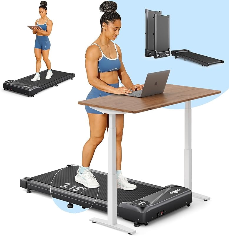 Walking Pad Treadmill Under Desk, Portable Mini Treadmill for Home/Office, Walking Pad Treadmill 2.5HP, Walking Jogging Machine with 265 lbs Weight Capacity Remote Control LED Display