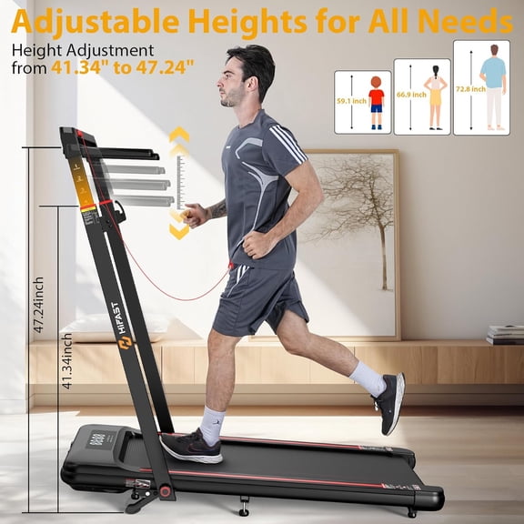 Walking Pad Treadmill with Desk Workstation, 3.0HP Under Desk Treadmills with 8% Incline Handle Bar, Foldable Portable Treadmill for Home Office, 300lbs Capacity, Remote Control, APP
