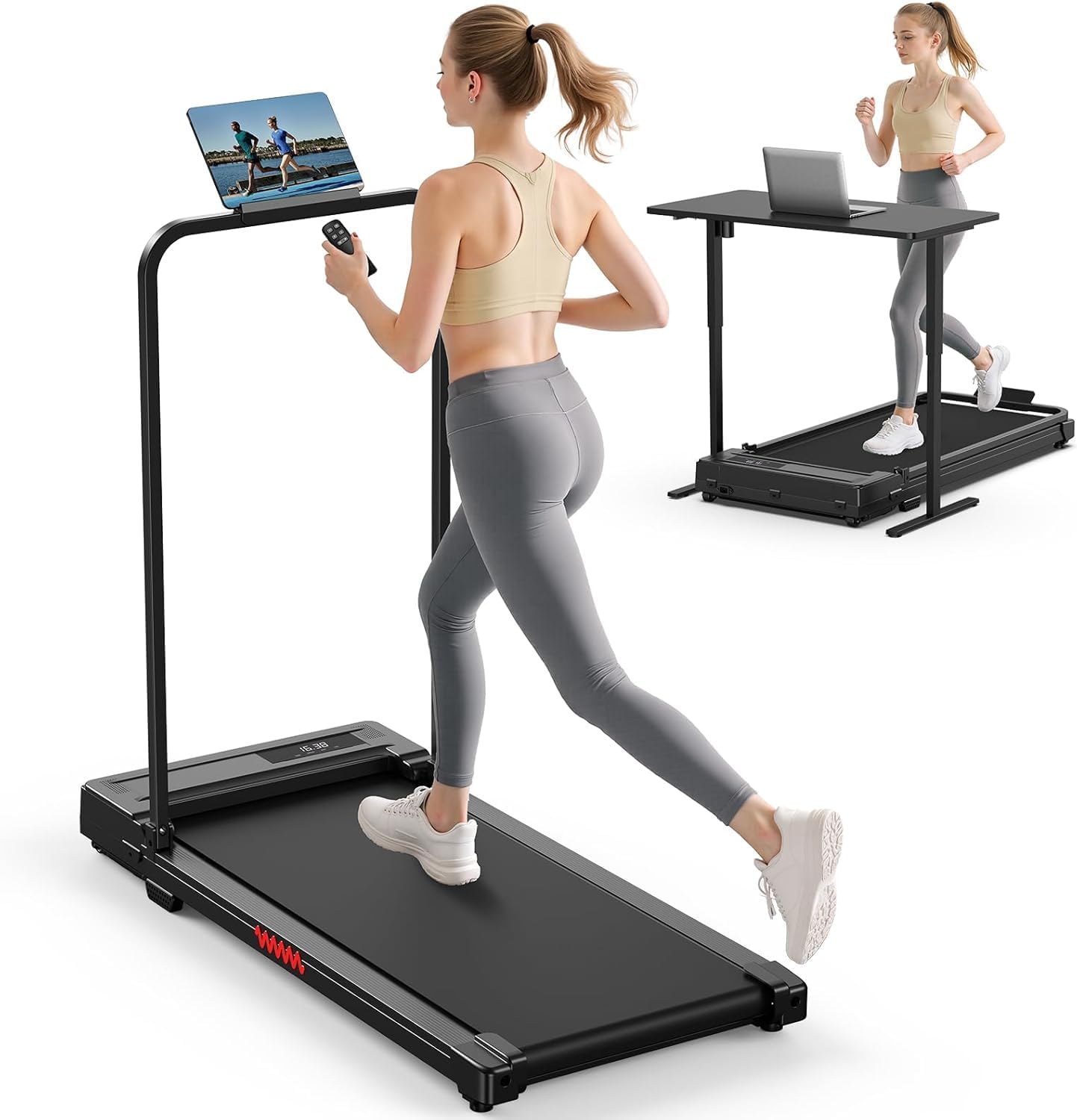 Compac Walkpad Walking Pad Treadmill for - Folding Treadmills with Handle Bar Portable ...