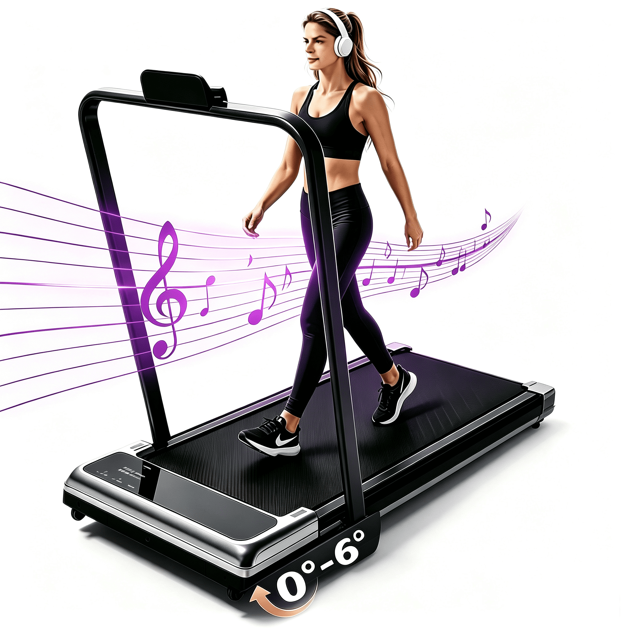 Walking Pad Treadmill with Handle Bar & Adjustable Incline, Foldable Portable Treadmills for Home Office, Quiet Under Desk Treadmill, 265 LBS Capacity, Silver