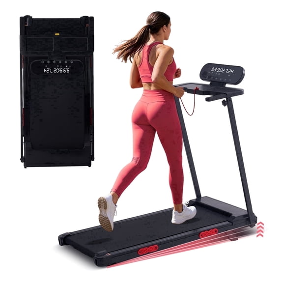 HaHbHc 3.5HP Folding Treadmill with Handle & Incline, 400 lbs Capacity, Quiet Motor, 12 Preset Programs, Walking Pad for Home & Office, 0.6-10 MPH