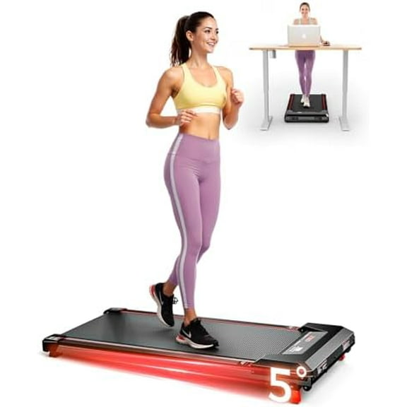 Walking Pad Treadmill,Incline Walking Pads Under Desk 330 Lbs Capacity,2.5HP Portable Treadmill for Home,Remote Control and LED Display