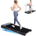 thumbnail image 1 of Walking Pad Treadmill with 15% Auto Incline for Home, 4 in 1 Under Desk Treadmills with APP and LED Display, Portable Pads with Light Strip, 1 of 9
