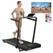 Walking Pad Treadmill with Handle, 3.0 HP Foldable Treadmills 300LBS Capacity Folding Walking Pad 3 in 1 Under Desk Treadmill Remote Control with APP