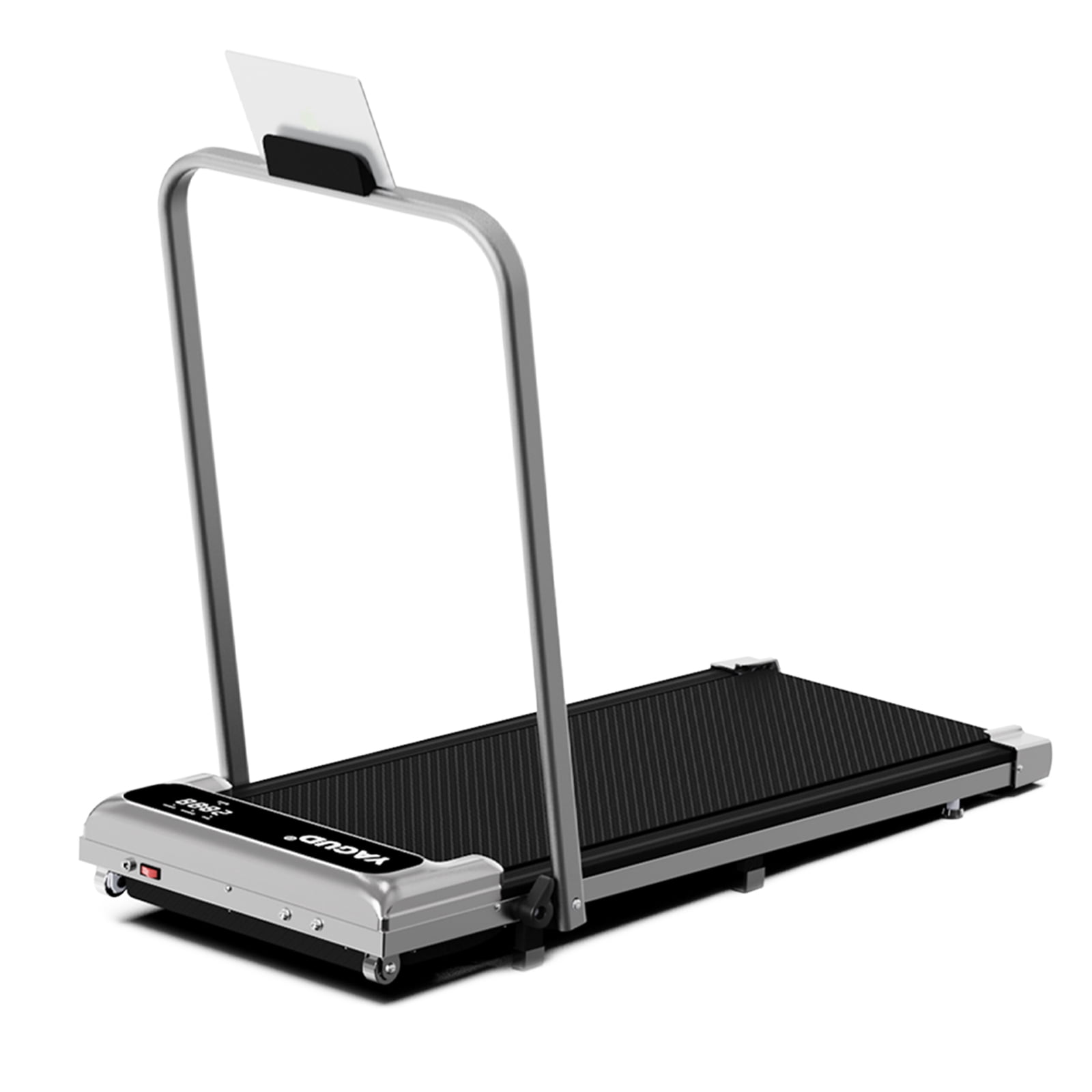 Walking Pad Treadmill with Handle Bar & 6% Adjustable Incline, Foldable Portable Treadmills for Home Office, Quiet Under Desk Treadmill, Silver