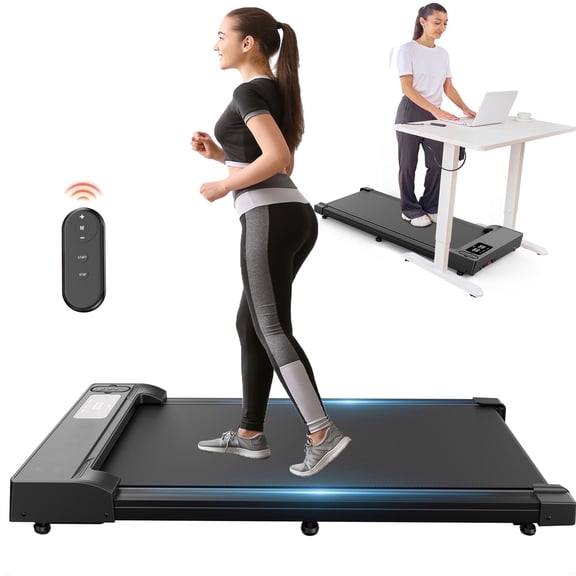 Walking Pad with Vibration Under Desk Treadmill, Manual Incline, 2.5HP 3.8MPH Fitness Jogging Machine with Remote Patbrela LED Display for Home Office