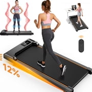 Walking Pad with Vibration Pad, Under Desk Treadmill, 2.5HP 3.8MPH Fitness Jogging Machine, 12% Incline, with Remote Patbrela LED Display for Home