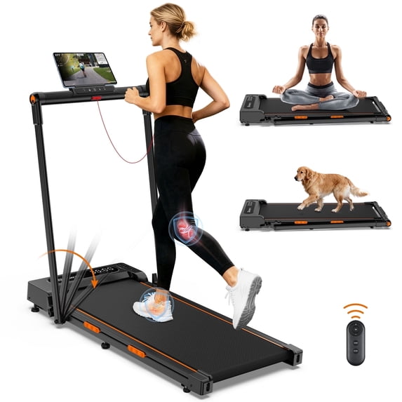 Walking Pad,Under Desk Treadmill for Home/Office, COFUNOK 2 in 1 Folding Treadmill 2.5HP with Remote,0.6-7.6mph