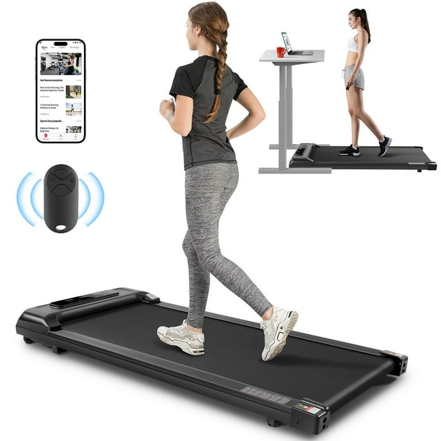 Under Desk 2.5HP Treadmill, Smart Remote, LED Display, 300lbs Capacity ...