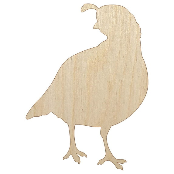 Walking Quail Bird Solid Wood Shape Unfinished Piece Cutout Craft DIY Projects - 4.70 Inch Size - 1/4 Inch Thick