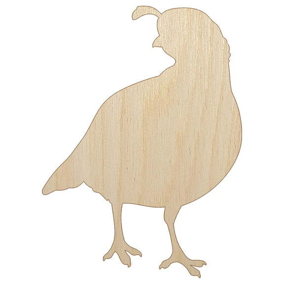 Walking Quail Bird Solid Wood Shape Unfinished Piece Cutout Craft DIY Projects - 6.25 Inch Size - 1/4 Inch Thick