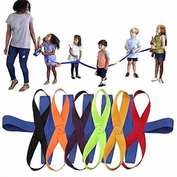 Walking Rope Toddler Walking Rope,Colorful Walking Rope for Preschool Daycare School Kids Outdoor Colorful Handles to Keep Children Calm and Line (Holding Loop for 12 Children 2 Teachers) (Blue)