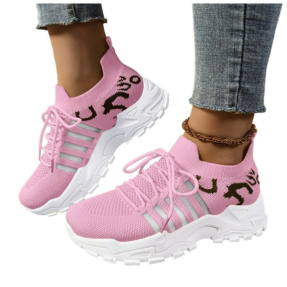 Walking Running Tennis Shoes for Women 2025 Spring Fashion Breathable Mesh Lace up Gym Workout Sport Sneakers