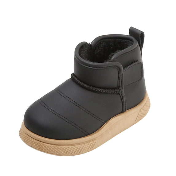 Walking Sandals Boys Girls Faux Leather Anti-Slip Adjustable Buckle Comfortable Beach Sandals Open Toe Low Heel Black 7(21)