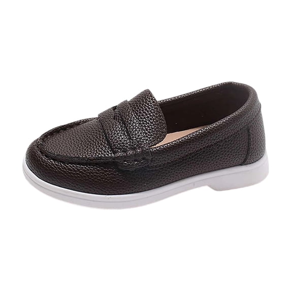 Walking Sandals Boys Girls Faux Leather Anti-Slip Adjustable Buckle Comfortable Beach Sandals Open Toe Low Heel Brown 13(31)