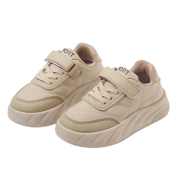 Walking Sandals Boys Girls Faux Leather Anti-Slip Adjustable Buckle Comfortable Beach Sandals Open Toe Low Heel Khaki 7(21)