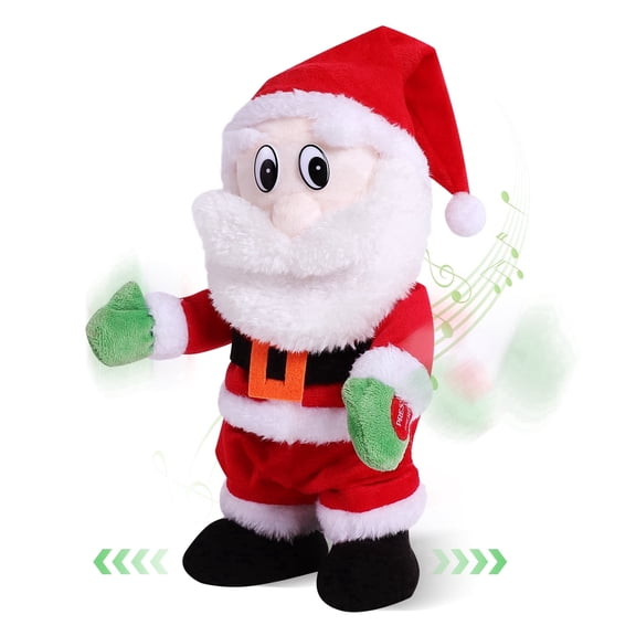 Walking Santa Claus Toy with Music, Animated Singing Dancing Santa Plush Christmas Decoration for Holiday Parties Home Decor and Gifts