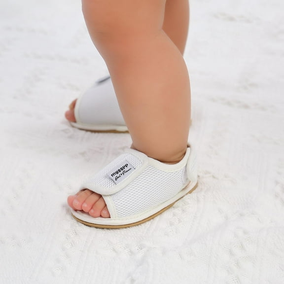 Walking Shoes For Babies Baby Spring/Summer Comfortable Breathable Mesh Fabric Baby Toddler Flat Soft Soled Children'S Sandals Baby Slip On Shoes