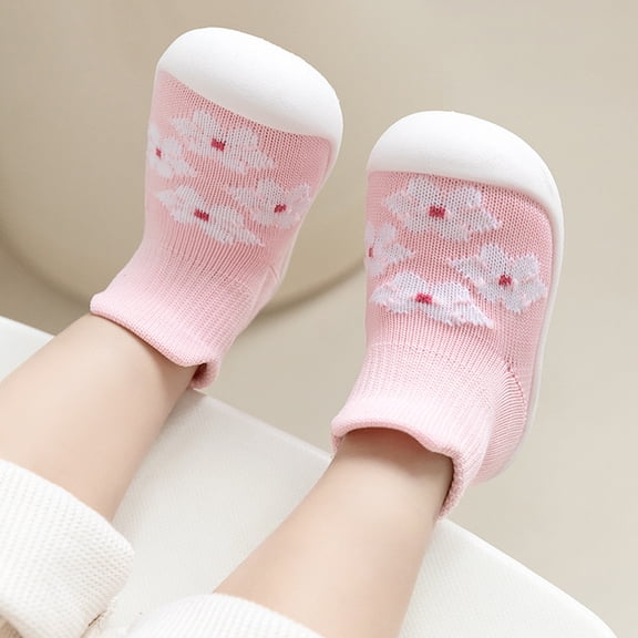 Walking Shoes Size 2 Girls Cartoon Rabbit Pattern Rubber Sole Non-Skid Spring Toddler Slippers Boys & Girls Non- Sneakers
