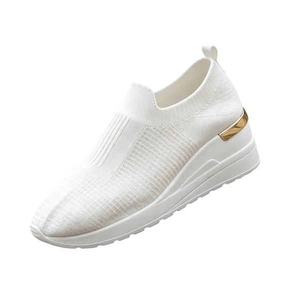 Walking Shoes Women Arch Support, Women's Breathable Mesh Tennis Shoes Non Slip Orthopedic Sneakers Thick Sole Casual Shoe Memory Foam Slip On Sneakers, 38