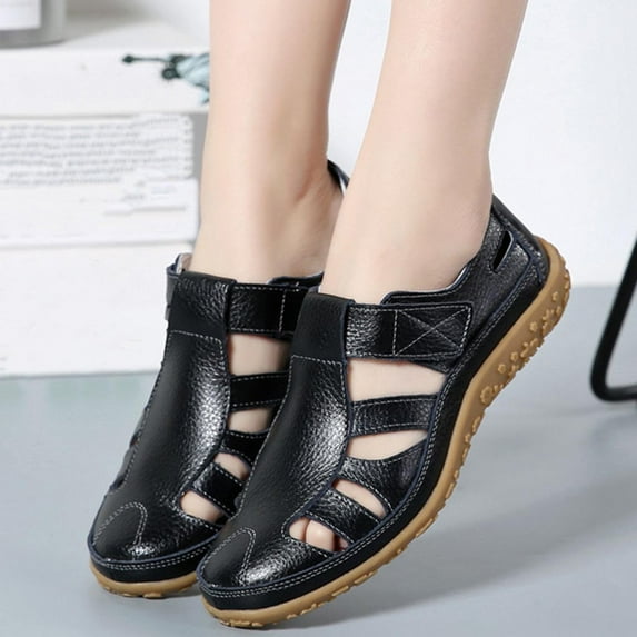 Walking Shoes Women Cut out Leather Walking Shoes Soft Sole Shoes Nursing Travel Walking Outdoor Daily Casual Home Work Garden Footwear