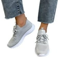 thumbnail image 1 of Walking Shoes Women Non Slip Orthopedic Arch Support Lace up Running Sneakers Work Breathable Soft Lightweight Outdoor Footwear Gray Size 7, 1 of 6