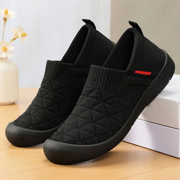 Walking Shoes Women,Women's Shoes,Women Sneakers,Women's Fashion Sneakers,Womens Slip On Shoes Casual Sneakers Comfortable Flats with All Day Walking Comfort and Support,Black,6.5