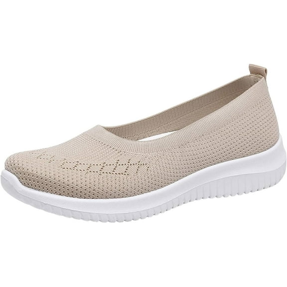 Walking Shoes Women Woven Orthopedic Slip On Sneakers Mesh Up Sneaker with Arch Support Diabetic Wide Width Shoes