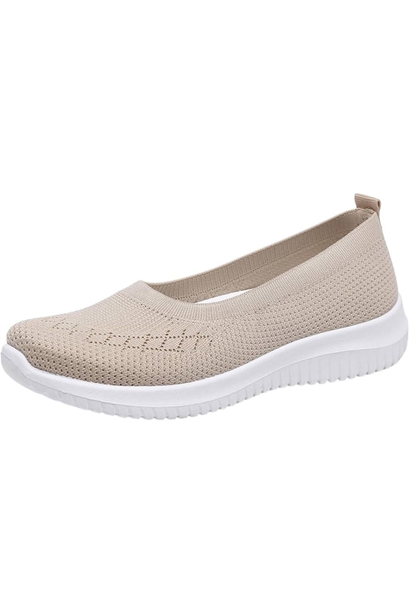 Walking Shoes Women Woven Orthopedic Slip On Sneakers Mesh Up Sneaker with Arch Support Diabetic Wide Width Shoes