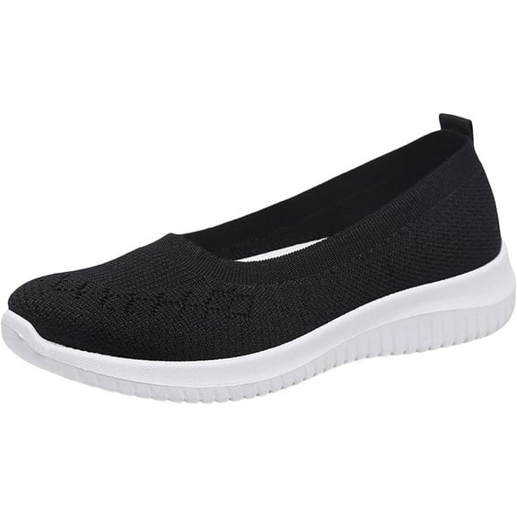 Walking Shoes Women Woven Orthopedic Slip On Sneakers Mesh Up Sneaker with Arch Support Diabetic Wide Width Shoes