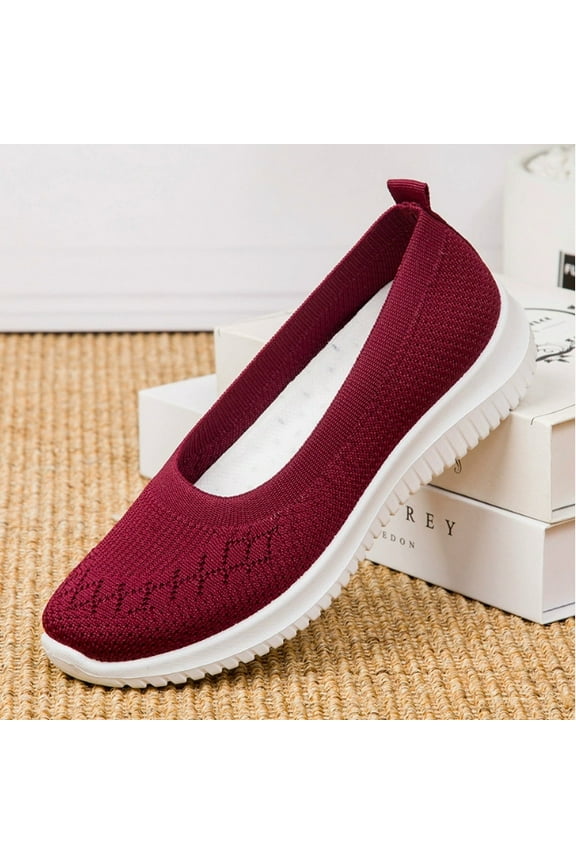 Walking Shoes Women Woven Orthopedic Slip On Sneakers Mesh Up Sneaker with Arch Support Diabetic Wide Width Shoes