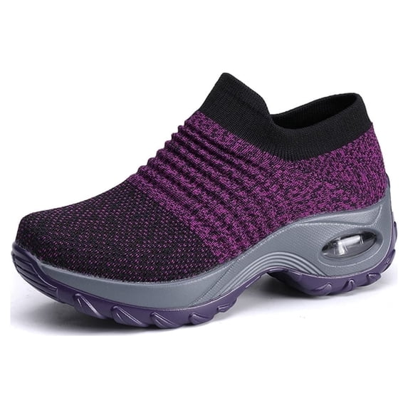 YOURDIARY Womens Slip-On Comfort Walking Shoes, Breathable Knit Casual Sneakers for Daily Walking, Travel, and All-Day Wear
