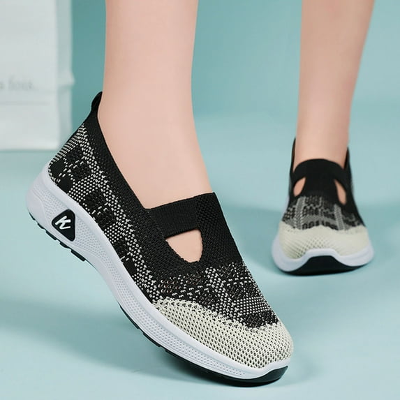 Walking Shoes for Womens New Wove Breathable Soft Orthopedic Comfortable Slip-On Sneakers for Women Indoor Outdoor Casual Athletic Work Shoe